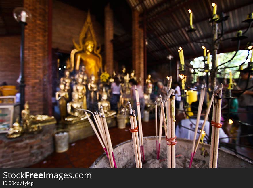 many Incense was used in worship the Buddha. many Incense was used in worship the Buddha