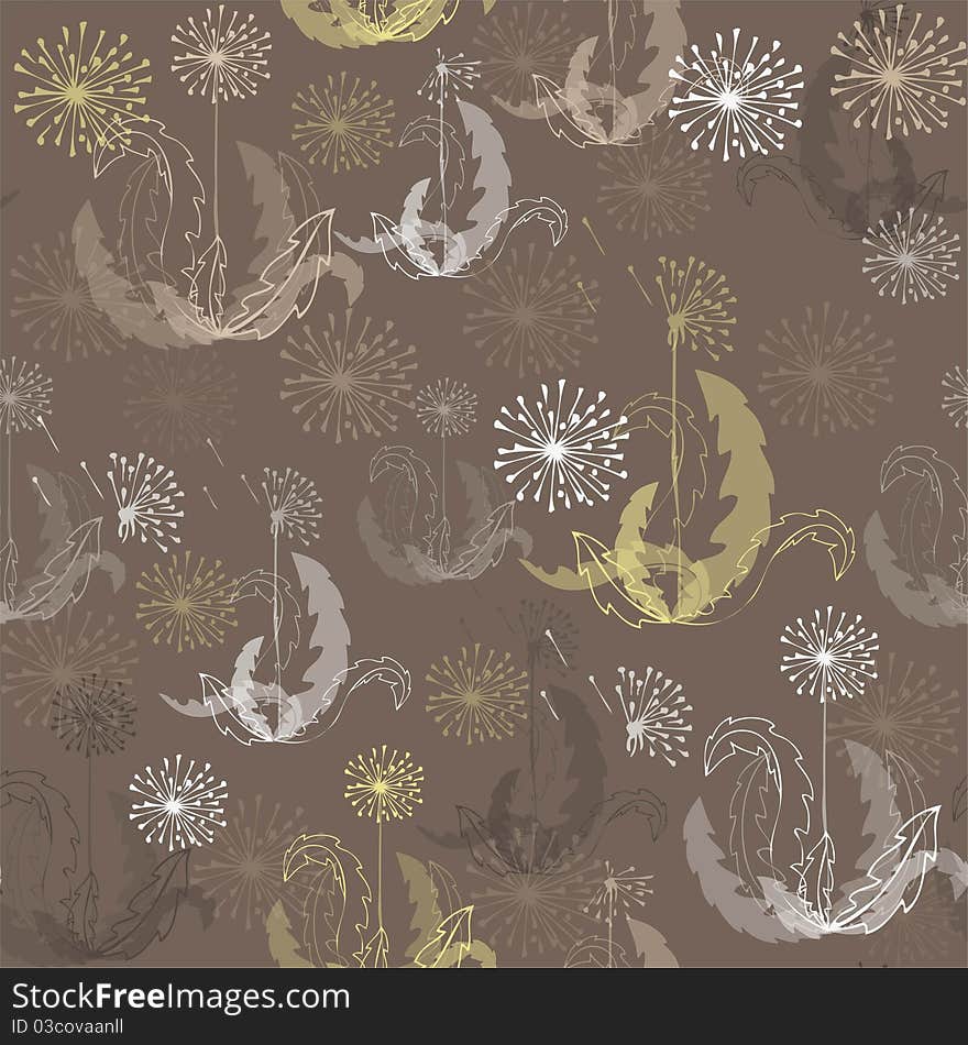 Seamless background from a flowers ornament, fashionable modern wallpaper or textile. Illustration dandelion.