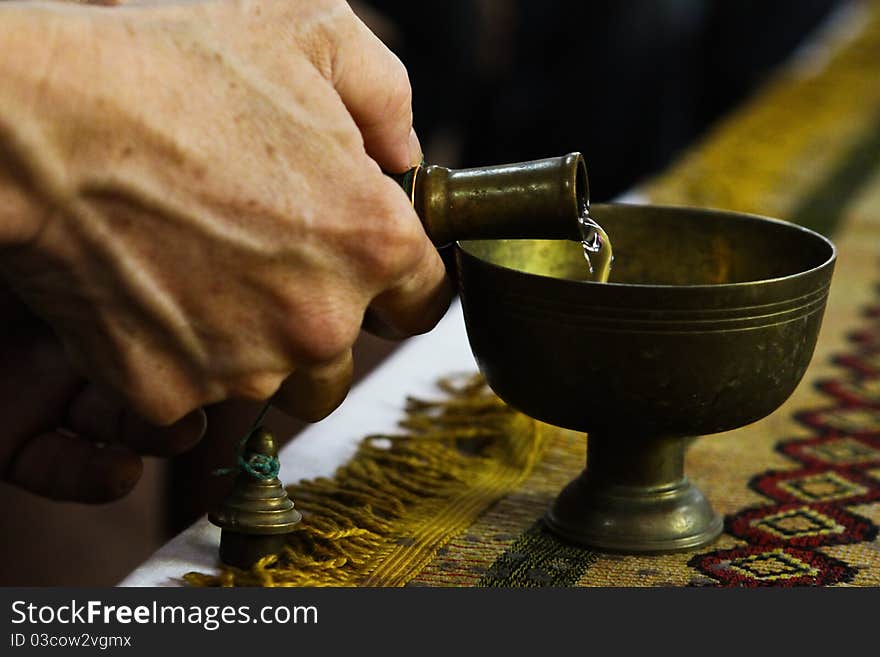 Buddhist ceremony to make merit to the spirit and relatives. Buddhist ceremony to make merit to the spirit and relatives