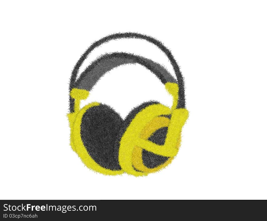 Illustration of creative headphone yellow and black