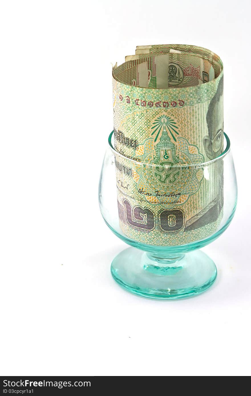 Thai  Baht in Glass