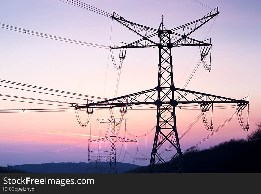 Electric Towers After Sunset