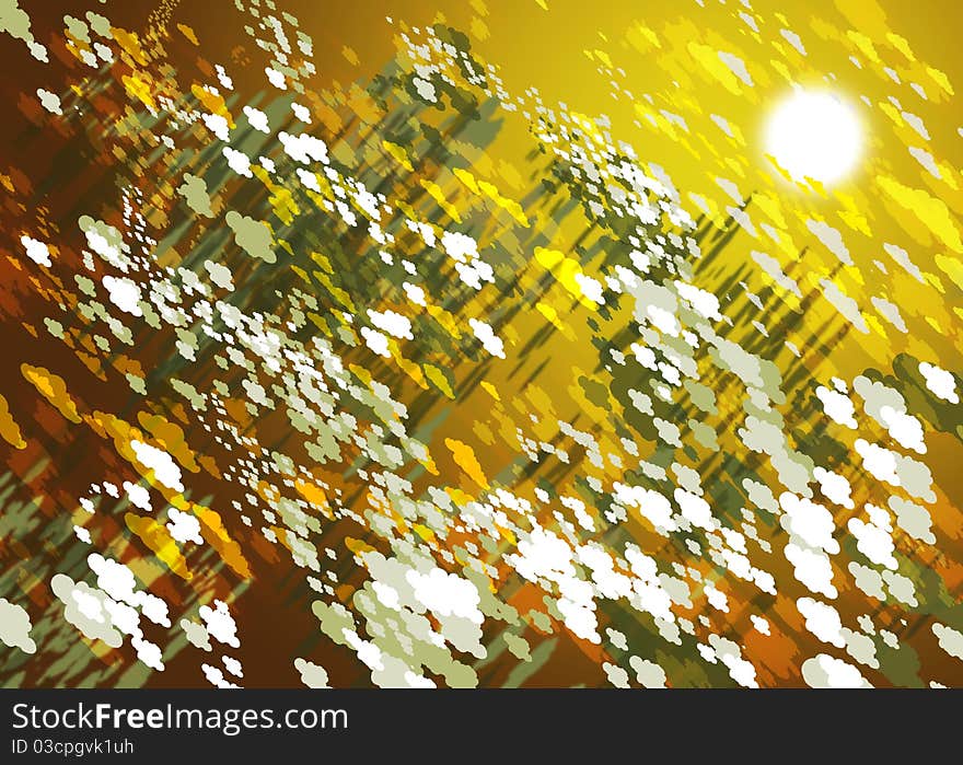 Abstract stains on a yellow background