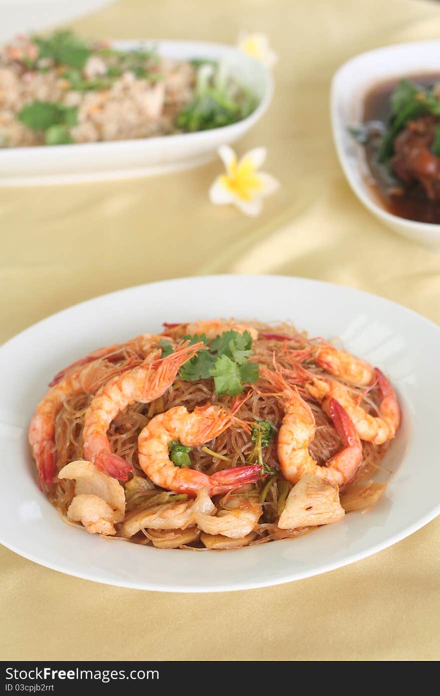 Roast Shrimps And Vermicelli