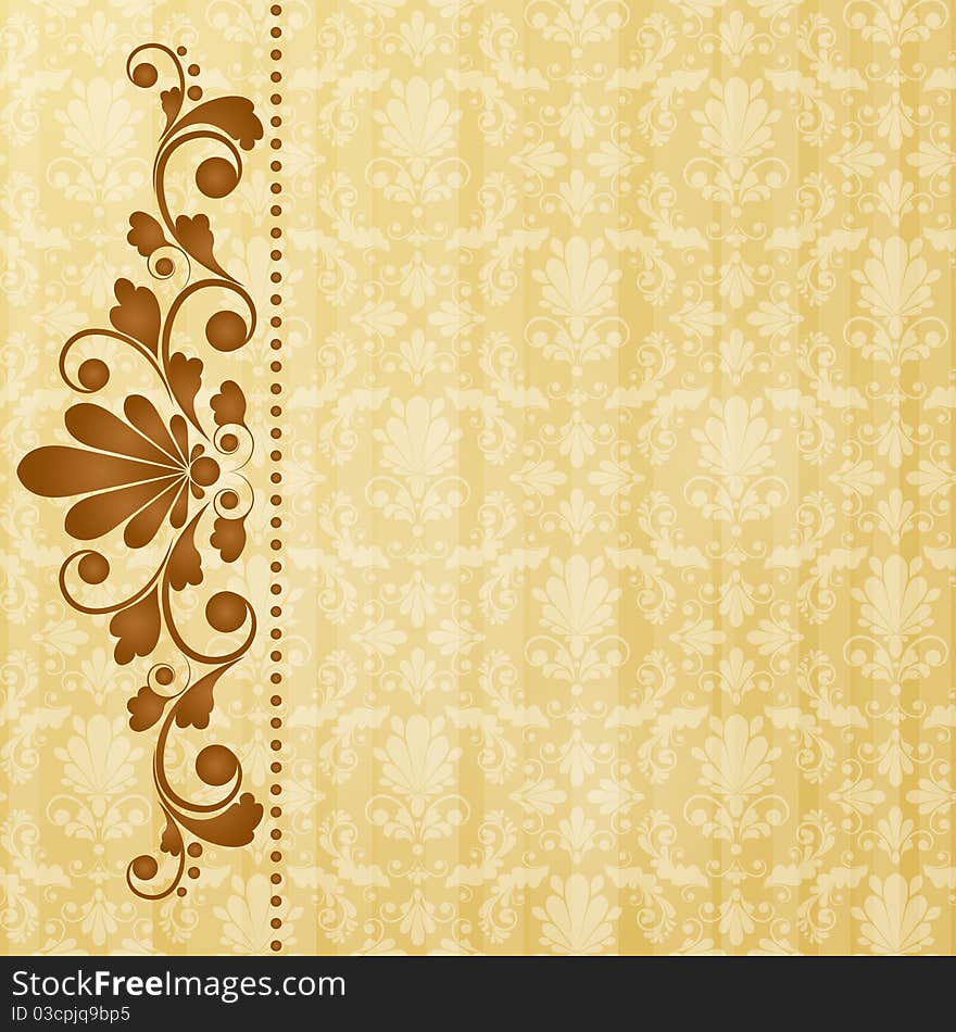 Vintage floral background with decorative flowers for design. Vintage floral background with decorative flowers for design