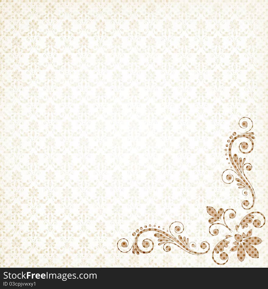 Vintage floral background with decorative flowers for design. Vintage floral background with decorative flowers for design