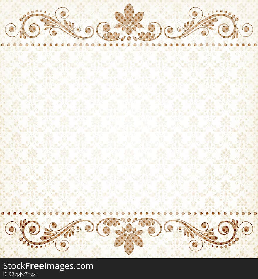 Vintage floral background with decorative flowers for design. Vintage floral background with decorative flowers for design