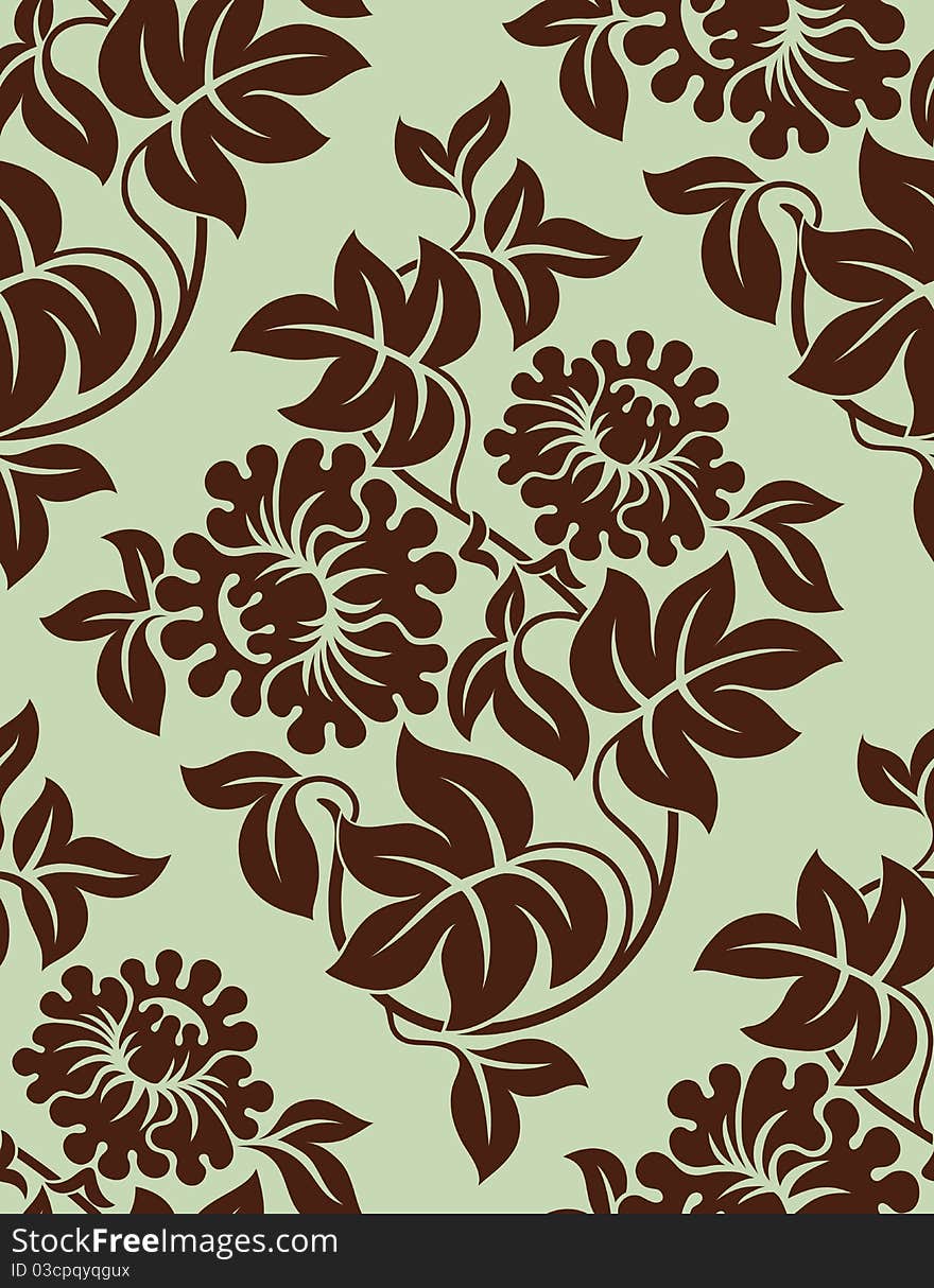 Seamless Floral Background.