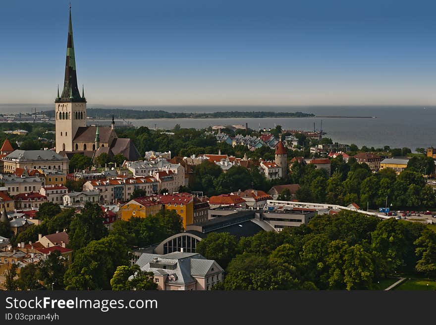 View of modern and historic buildings in the heart of Tallinn. View of modern and historic buildings in the heart of Tallinn