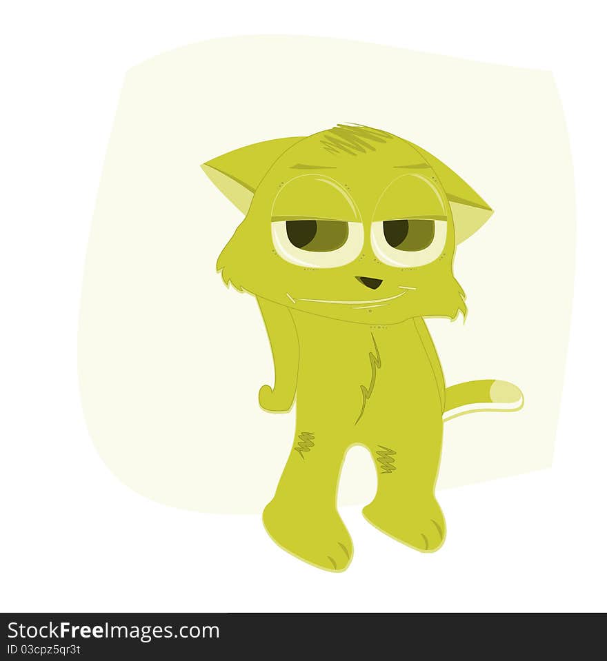 Illustration cartoon cat. Vector. Fun