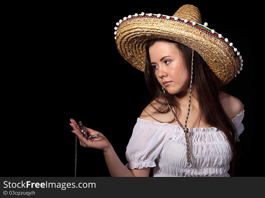 Mexican girl with a watch