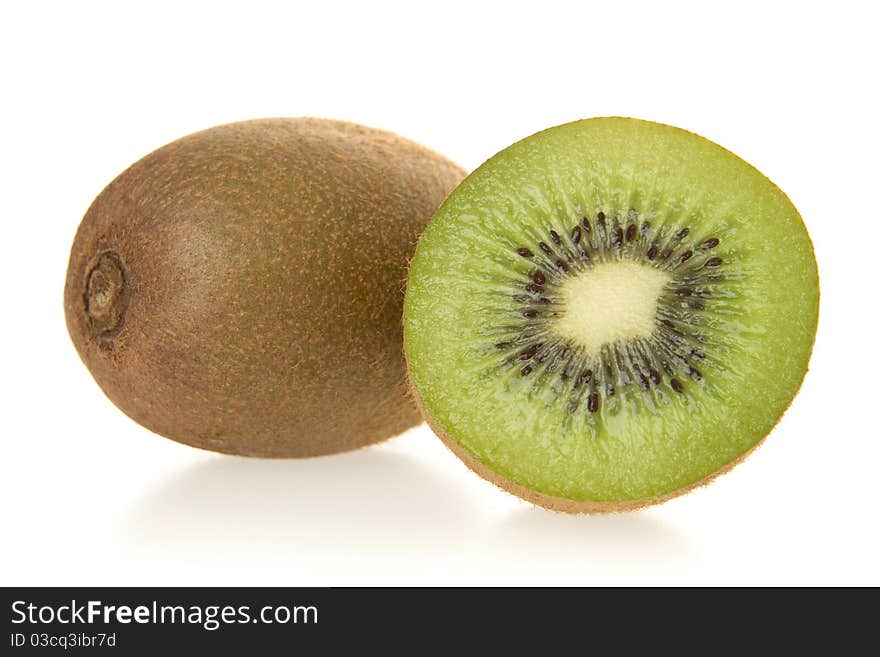 Freshly kiwi, on white background