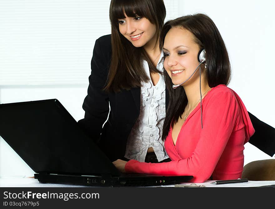 Girls working in the office