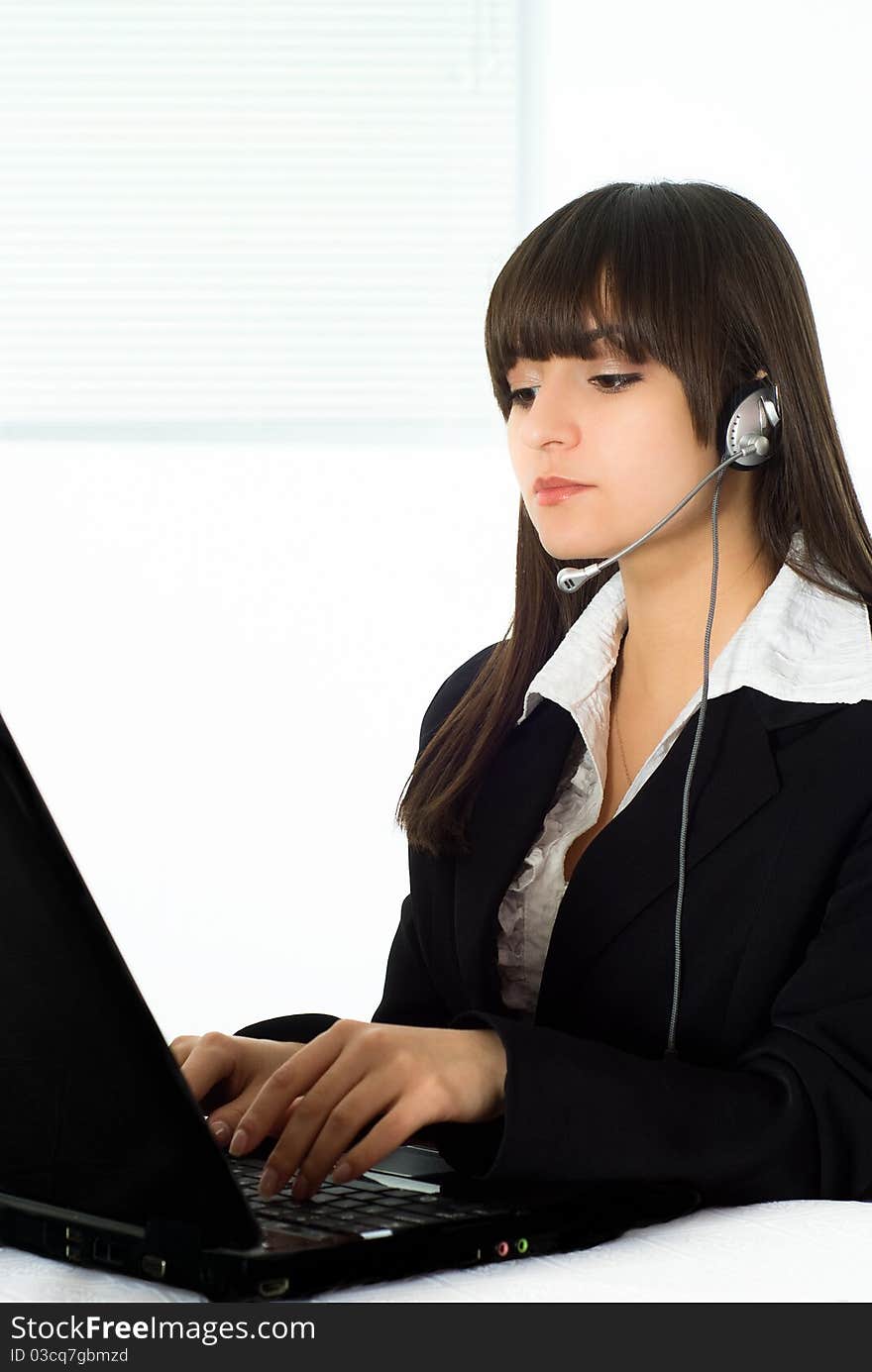 Girl In A Black Business Suit