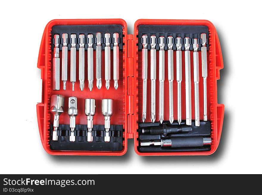 Several screwdrivers on the white background. Several screwdrivers on the white background