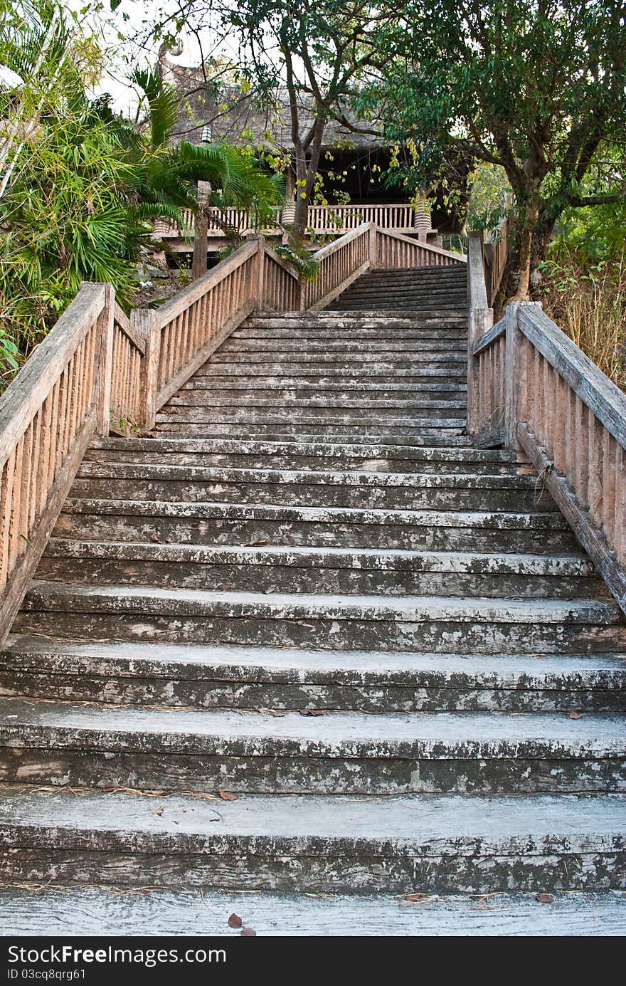 Up stair to the house.