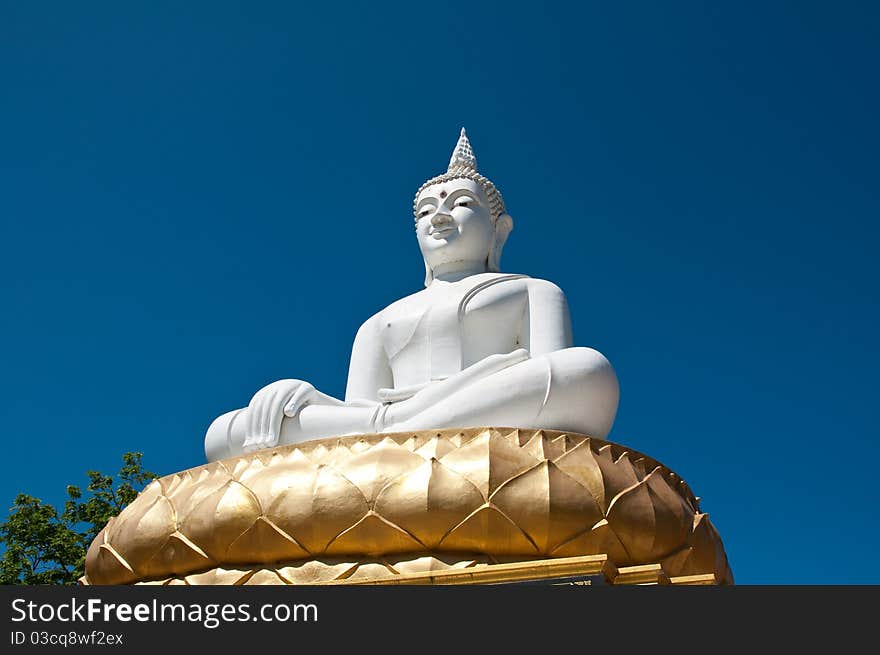 White buddha image in temple