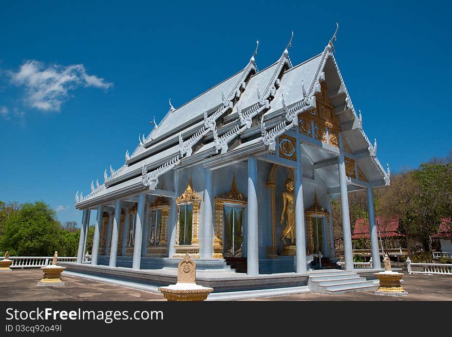 White church in the temple,thailand