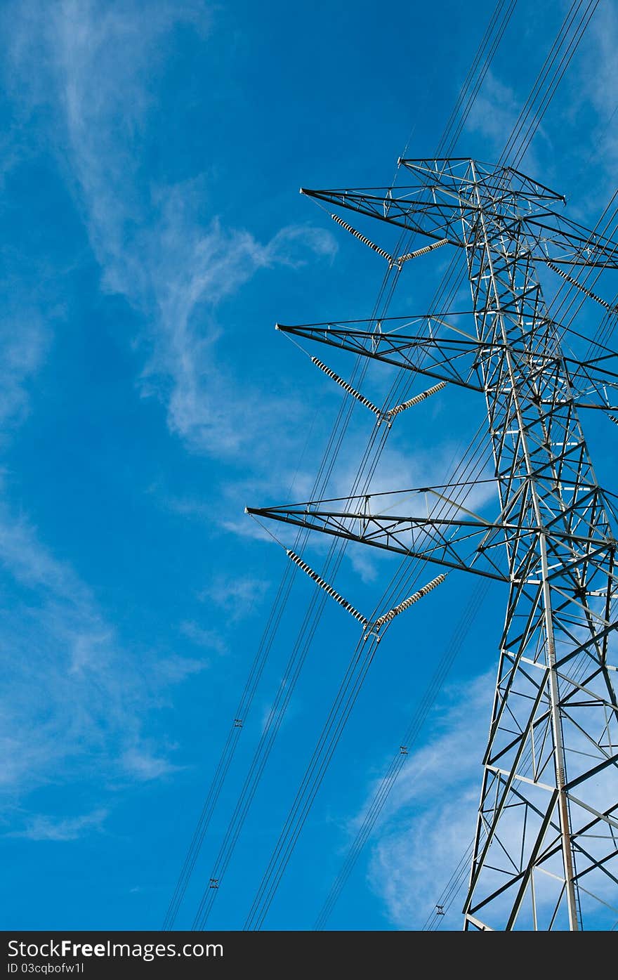 Electric pillar and sky in phitsanulok