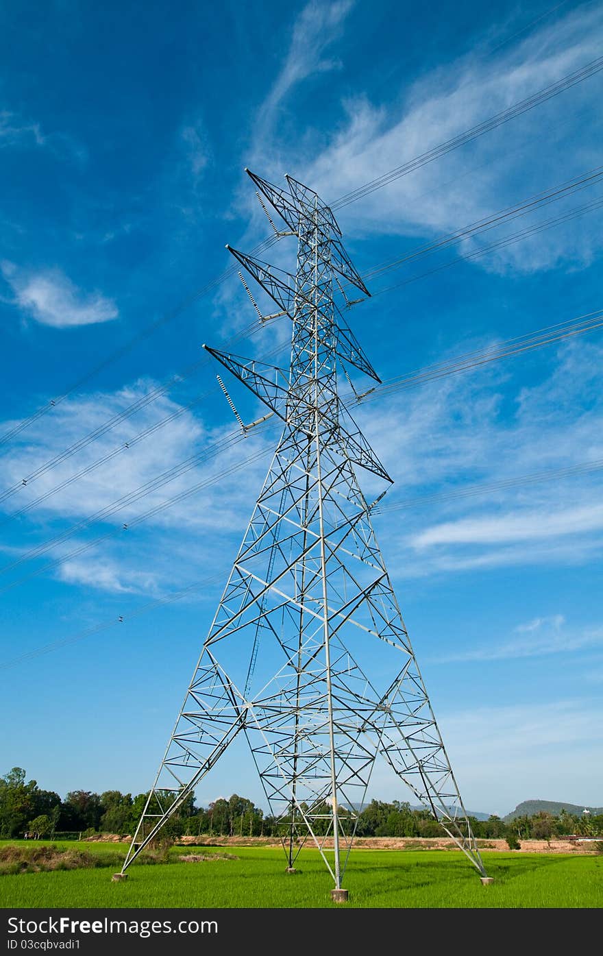 Electric pillar and sky in phitsanulok