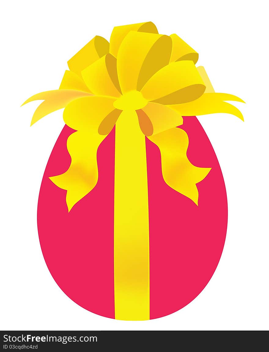 An Easter Egg With A Beautiful Bow