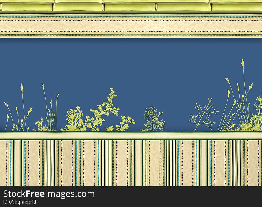 Decorative floral background with bamboo