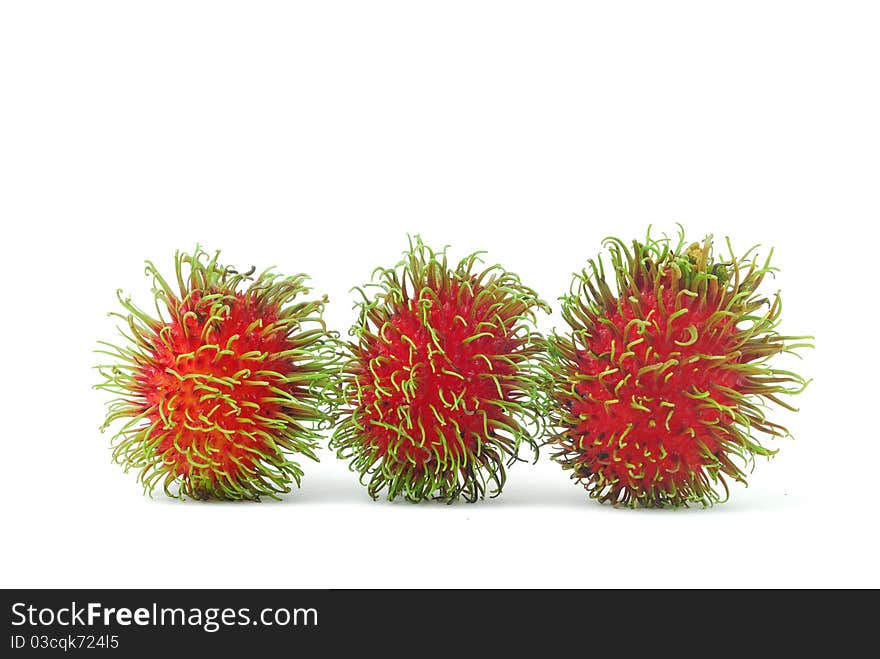 Rambutan is a fruit with sweet red shell