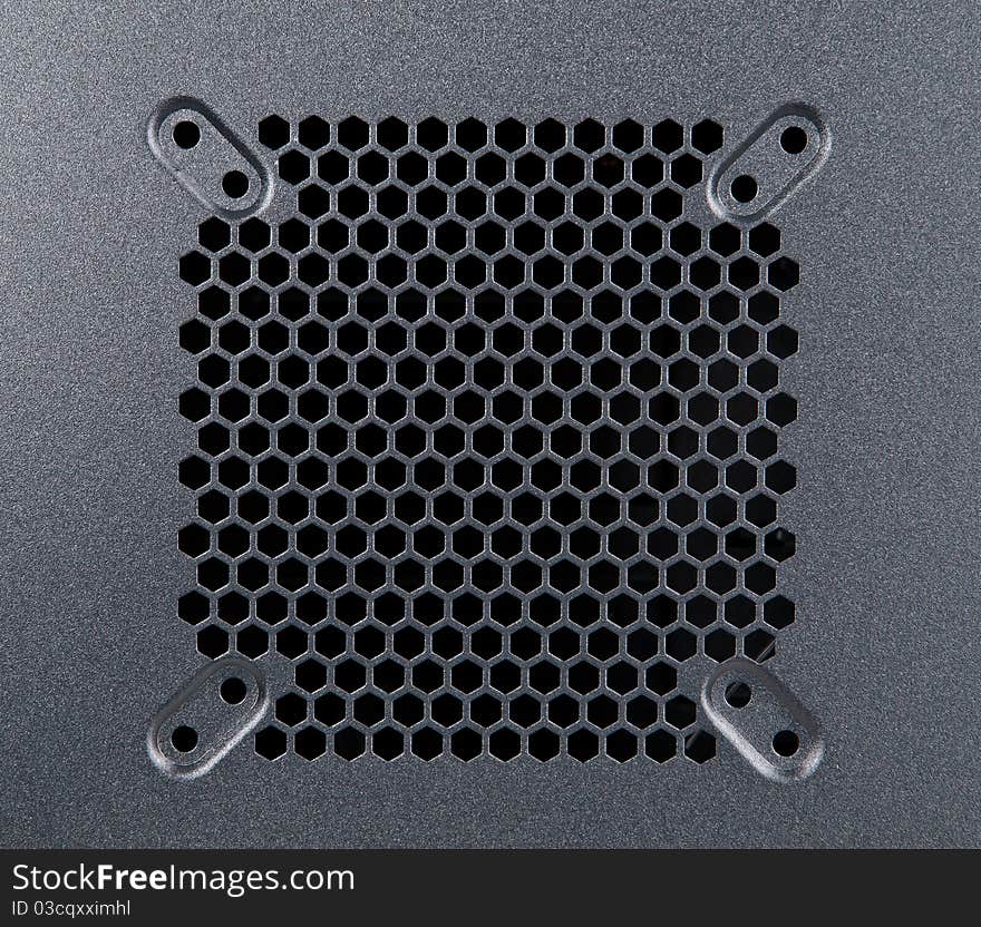 Ventilation grille in the computer hardware. Ventilation grille in the computer hardware