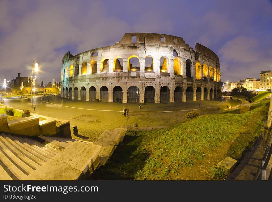 Colosseum by Night in Rome, Italy