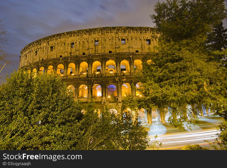 Colosseum at Night, Rome, Italy