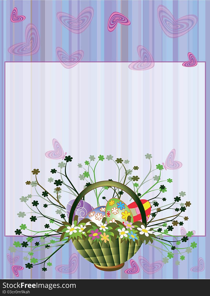 Easter background with basket