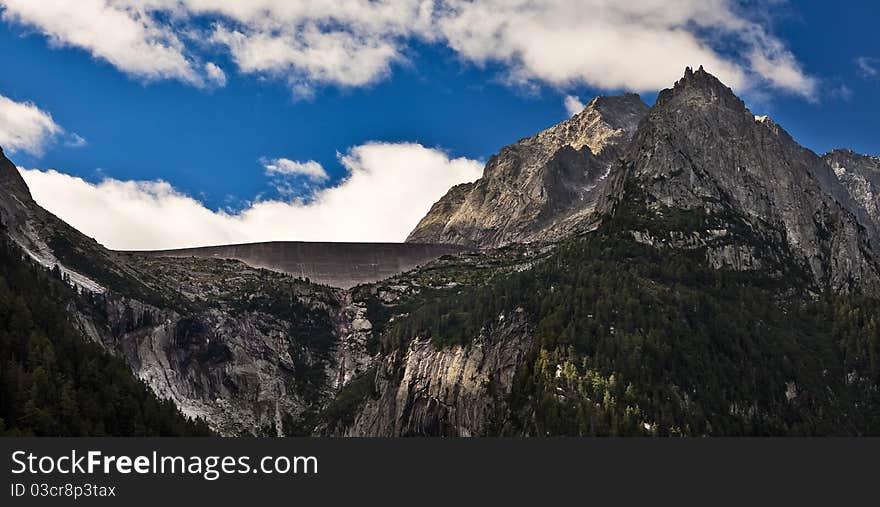 Alpine landscape view.