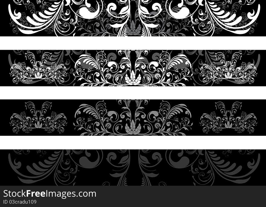 A set of floral banners