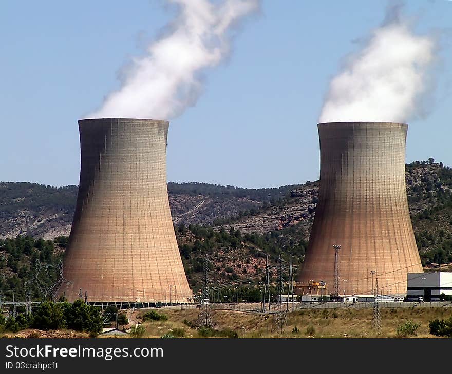 Photograph of a nuclear power plant in Spain. Photograph of a nuclear power plant in Spain