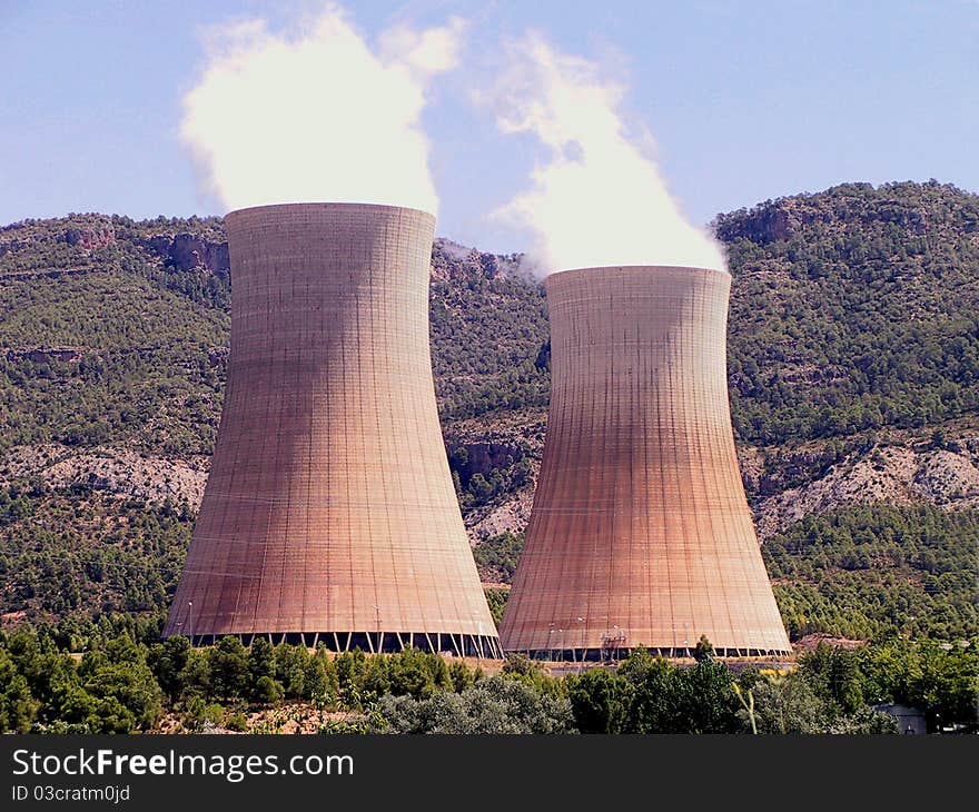 Photograph of a nuclear power plant in Spain. Photograph of a nuclear power plant in Spain