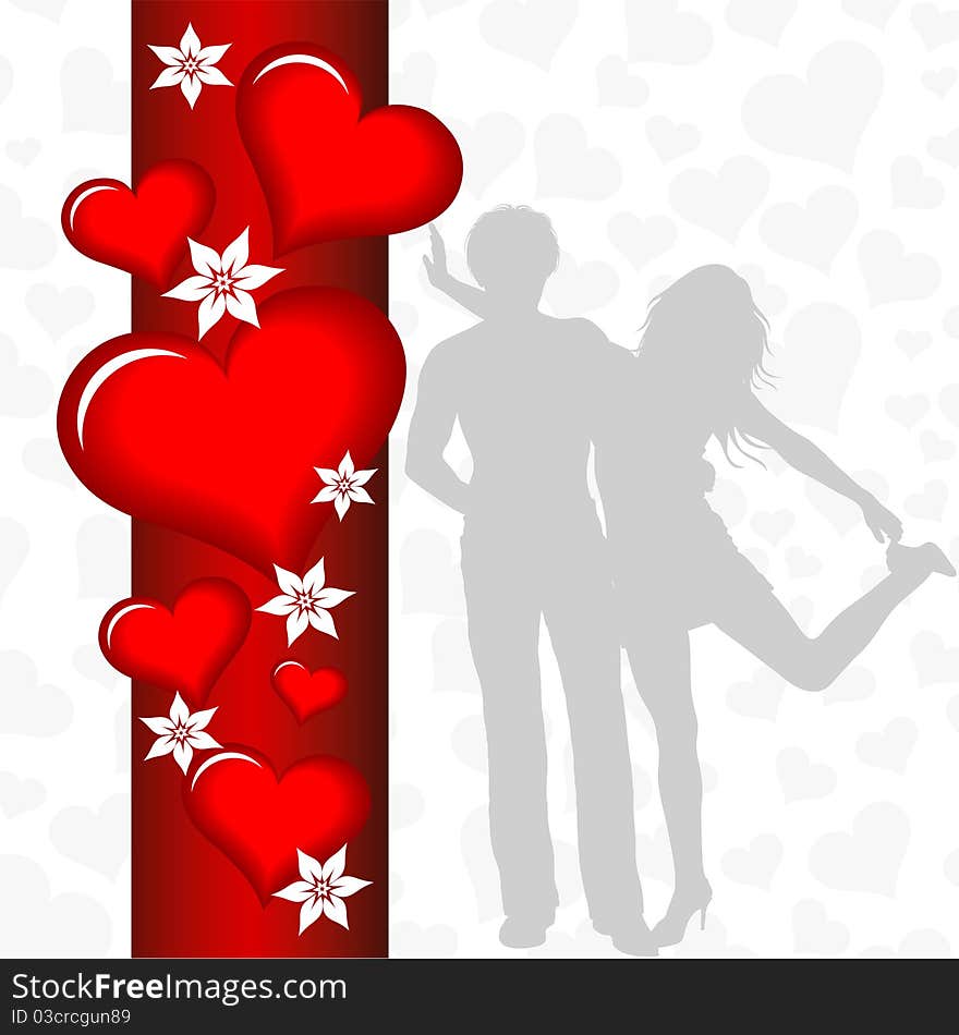 Background Valentine's Day. Couple and heart.