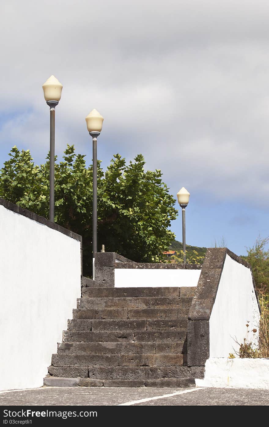 Stone stairs in Pico island, Azores, Portugal