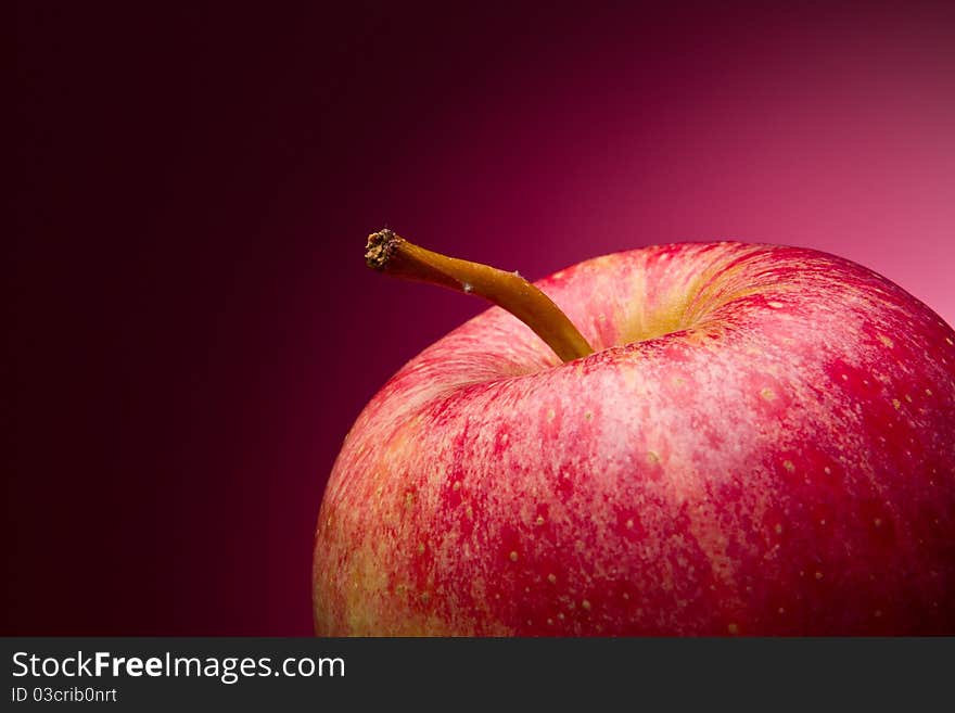 Red apple. Macro.