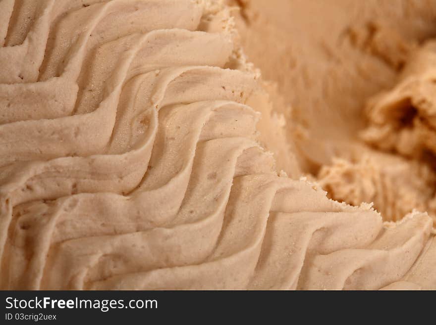 Ice-cream texture: chocolate with peanut and cream-brjule, vanilla. Appetizing ice-cream background