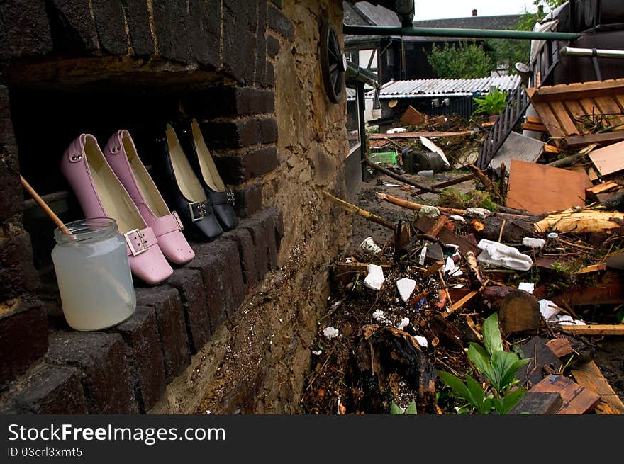 The consequences of of floods in Chastava (Czech Republic)