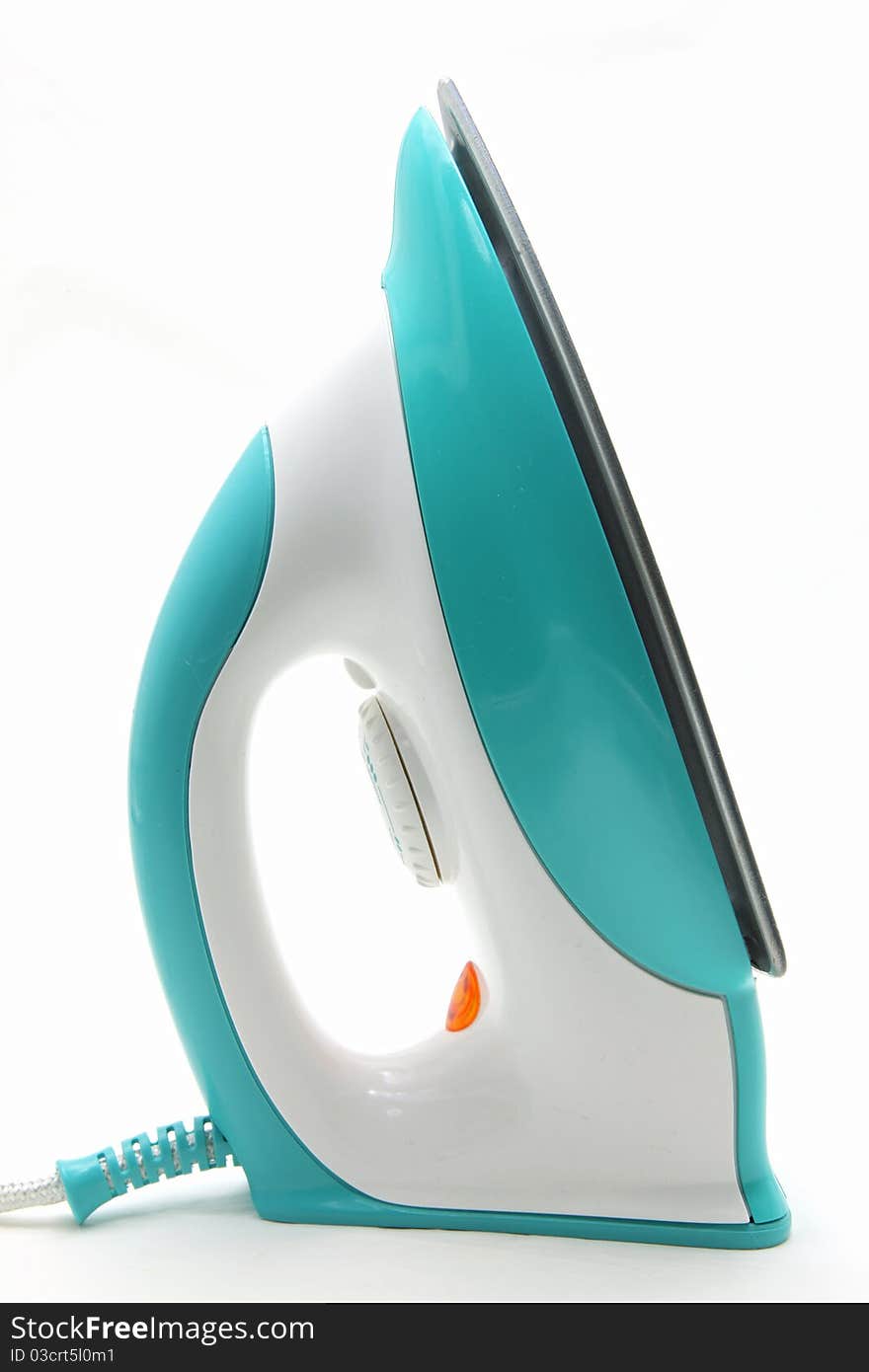 Electric iron on white background