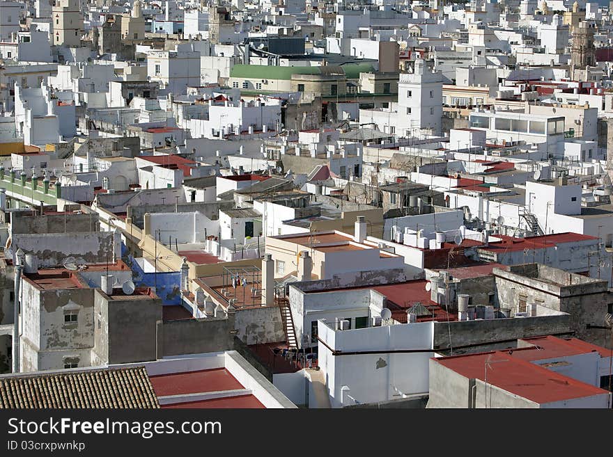 Aerial View Of Roofs In A European City