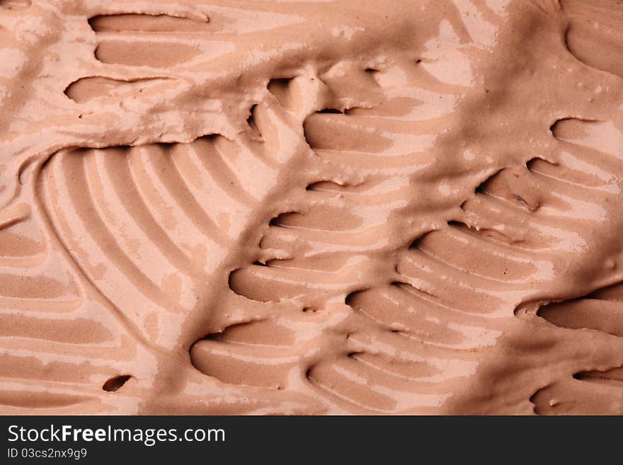 Ice-cream texture: chocolate. Appetizing ice-cream background