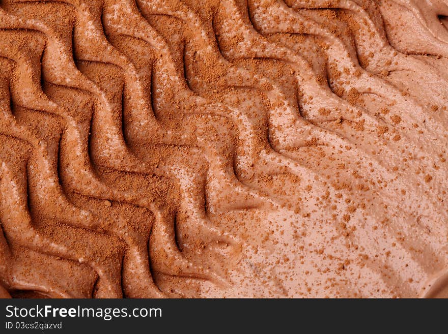 Ice-cream texture: chocolate. Appetizing ice-cream background