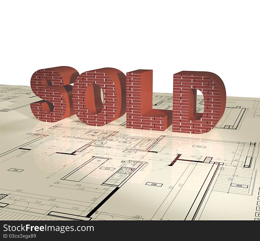 Sold - 3D single word