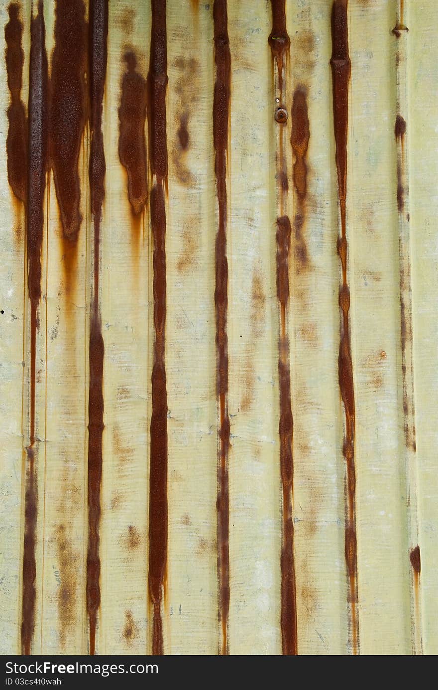 A rusty corrugated iron metal