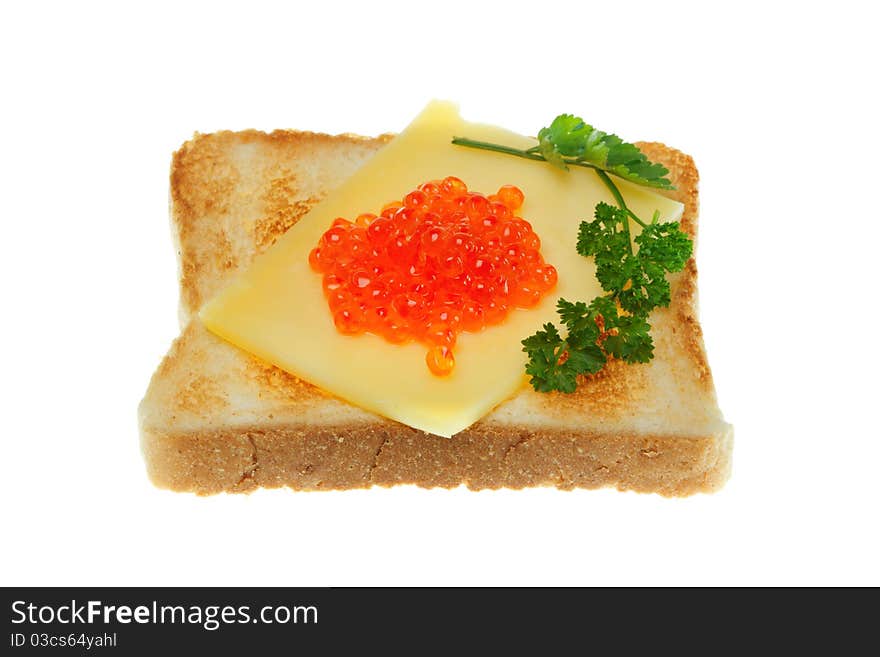 Toast with trout caviar.