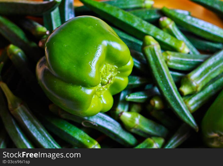 Capsicum And Ladies Finger