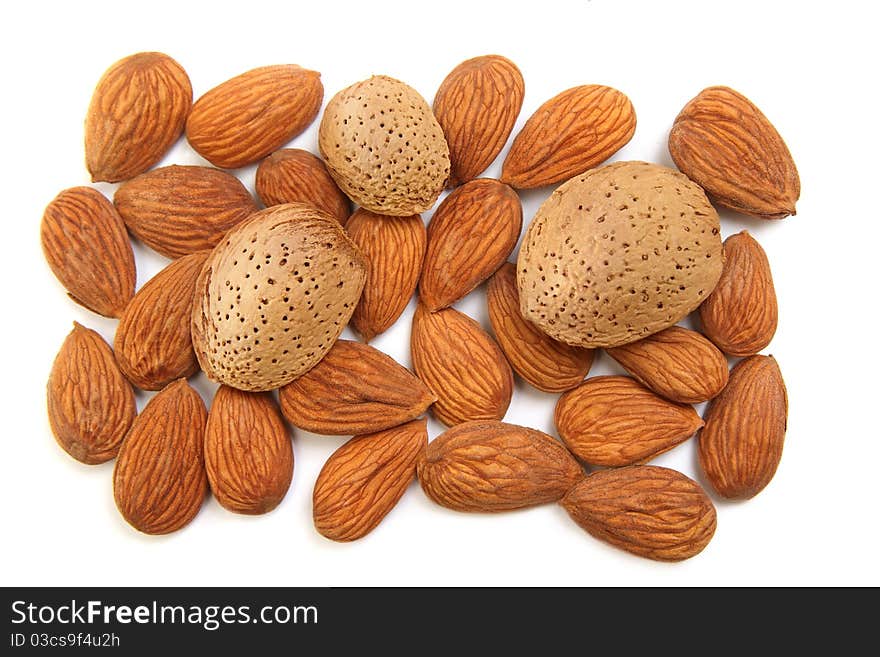 Almonds isolated