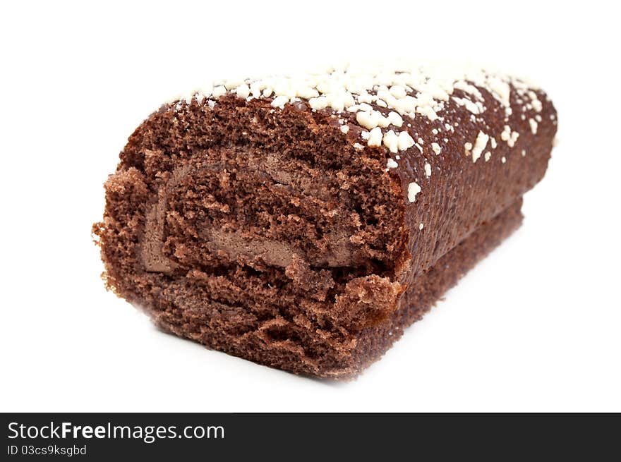 Chocolate roll isolated